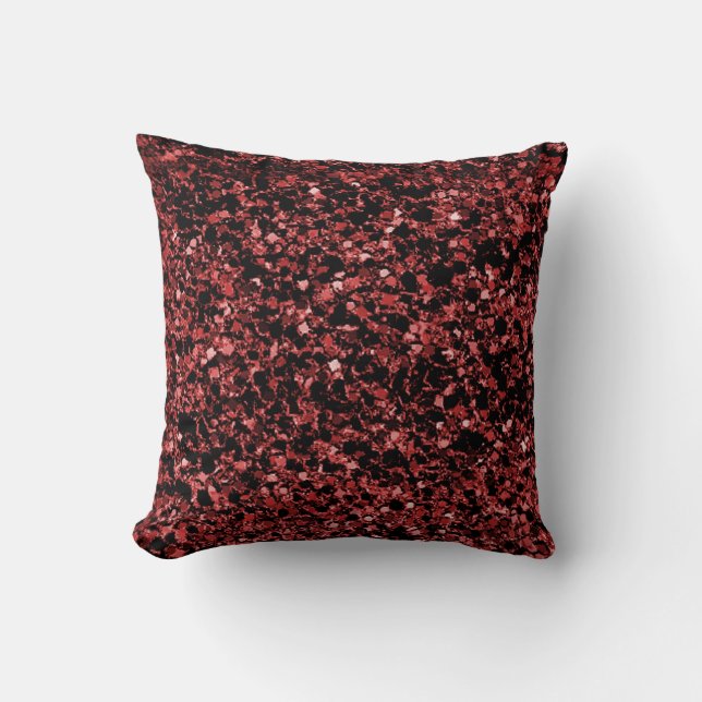 Coussin Carreau rouge de texture de parties scintillantes (Recto)