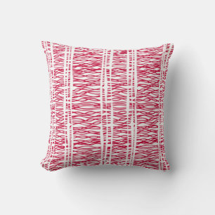 Coussin Carreau rouge et blanc d'armure tribale