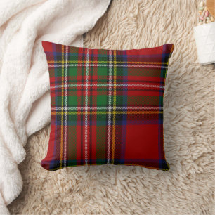 Coussin Carreau royal rouge de tartan de Stewart