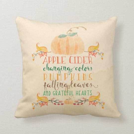 Coussin Carreau saisonnier d'aquarelle de chute