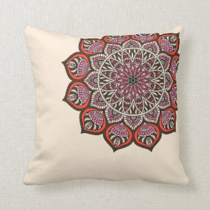 Coussin Carreau scintillant terreux rose Brown d'orange