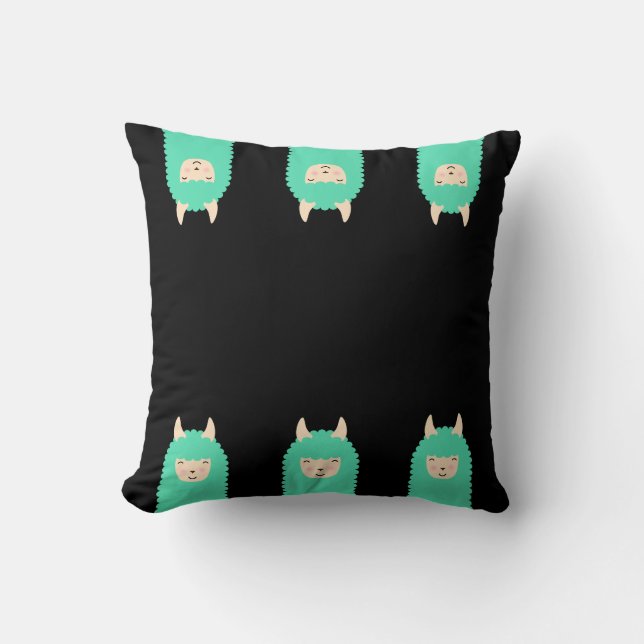 Coussin Carreau semi-transparent d'Emoji de lama (Recto)