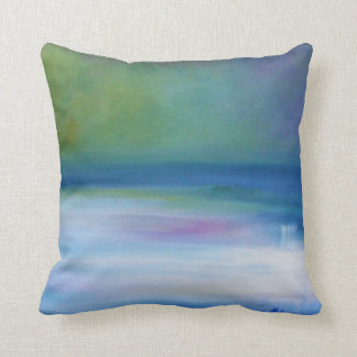 Coussin Carreau silencieux d'abrégé sur vert bleu de mers