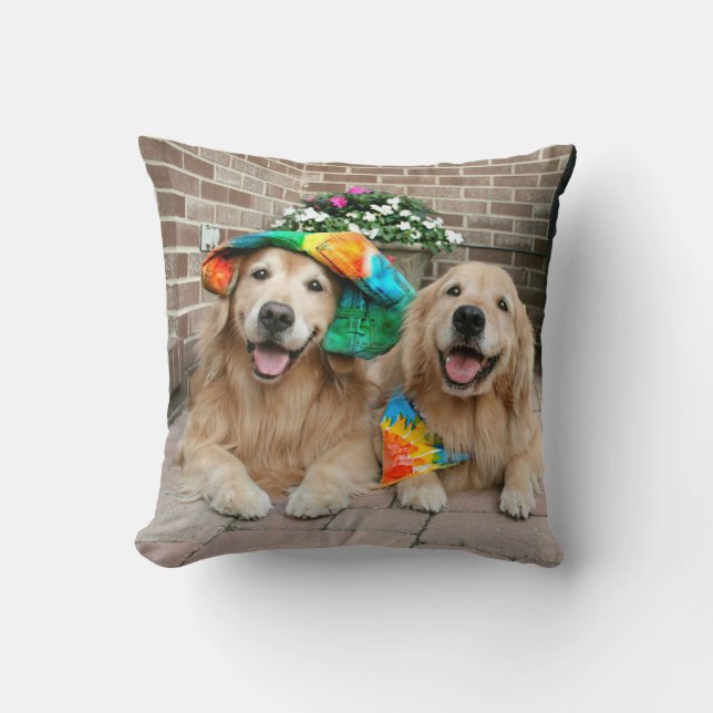 Coussin Carreau super de golden retriever (Recto)