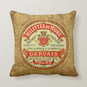 Coussin Carreau texturisé de toile de jute avec le logo