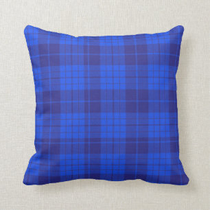Coussin Carreau très bleu de plaid