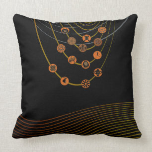 Coussin Carreau tribal 20" de symboles x 20"