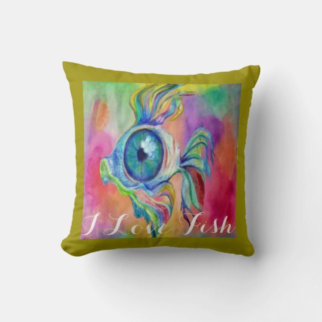 Coussin Carreau tropical de poissons (Recto)