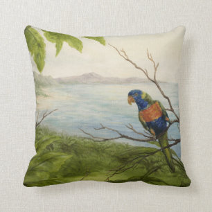 Coussin Carreau tropical d'oiseau