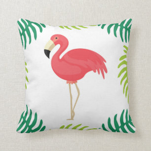Coussin Carreau tropical rose de Flamant rose