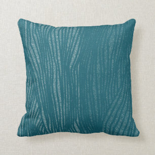 Coussin Carreau turquoise chic de motif de rayure