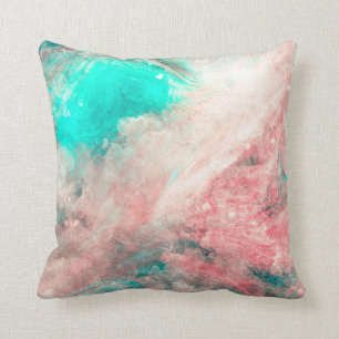 Coussin Carreau turquoise simple de la grunge