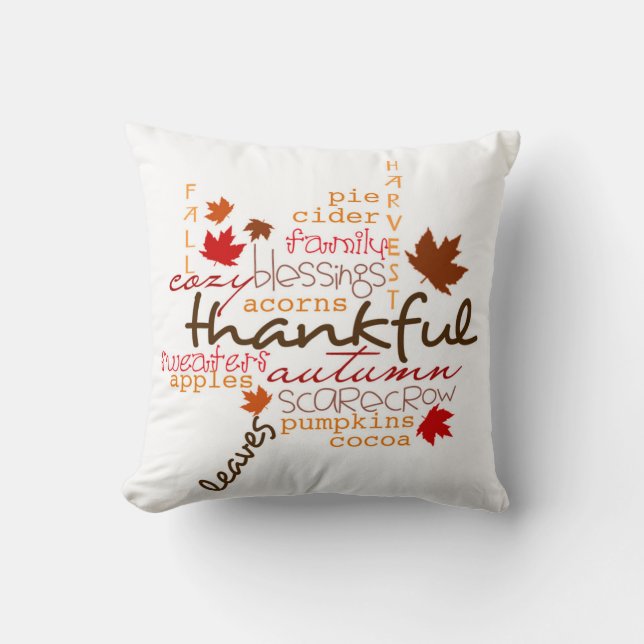 Coussin Carreau/typographie de thanksgiving (Recto)