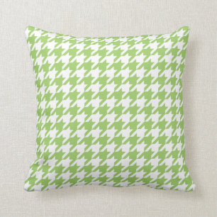Coussin carreau vert de motif de pied-de-poule