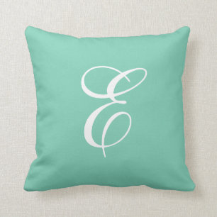 Coussin Carreau vert et blanc en bon état à la mode de