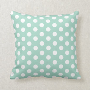 Coussin Carreau vert et blanc en bon état de Polkadot