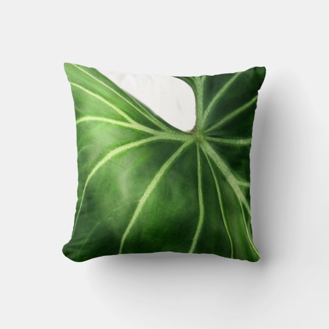 Coussin Carreau vert tropical de feuille (Recto)