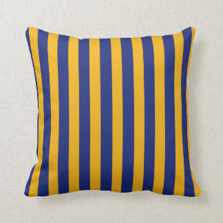 Coussin Carreau Vertical-Rayé de bleu et d'or