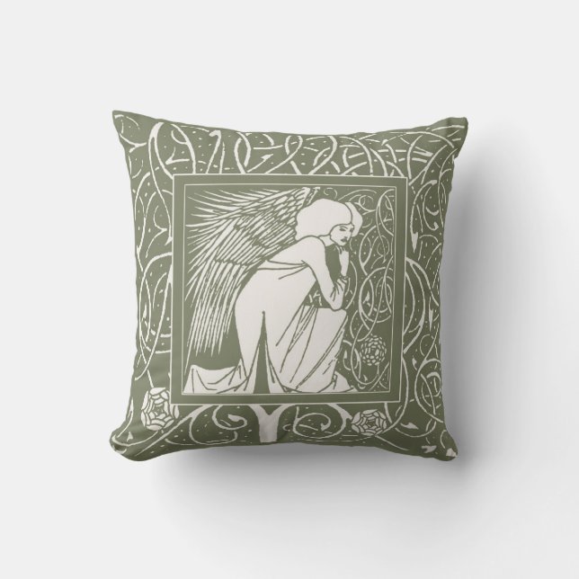 Coussin Carreau vintage d'ange de Beardsley (Recto)