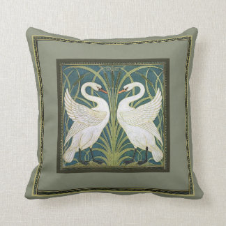 Coussin Carreau vintage de cygnes de Nouveau