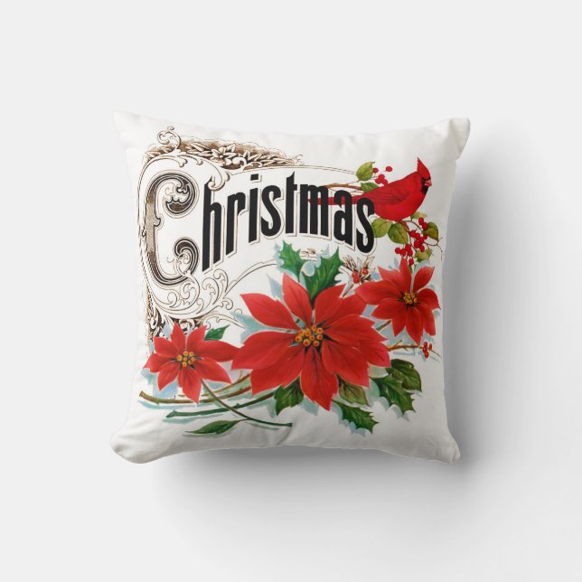 Coussin Carreau vintage de Noël (Recto)