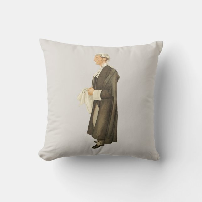 Coussin Carreau vintage d'impression d'espion de juge (Recto)