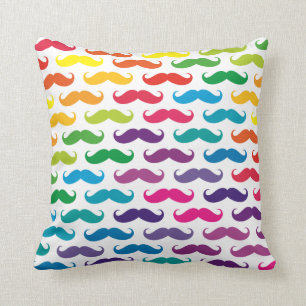 Coussin Carreaux #2 modelés par moustache multicolore