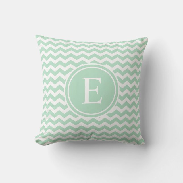 Coussin Carreaux blancs verts en bon état de monogramme de (Recto)