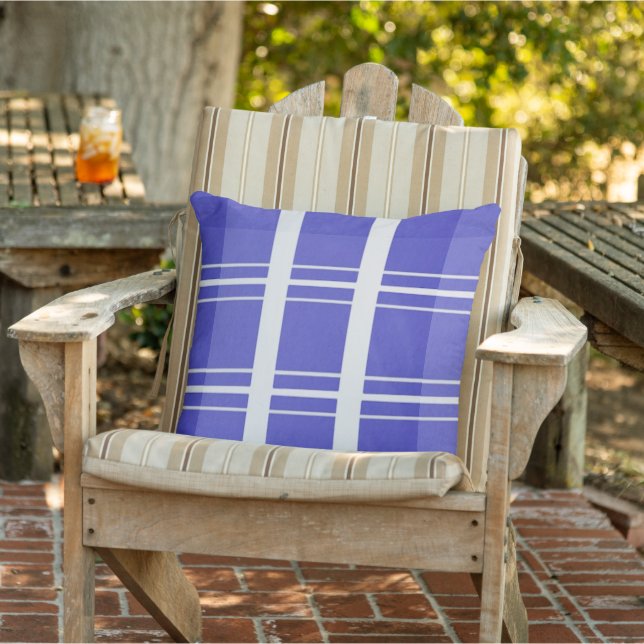 Coussin Carreaux Bleu Océan (Chaise)