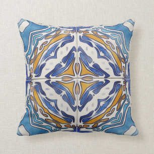 Coussin Carreaux bleus