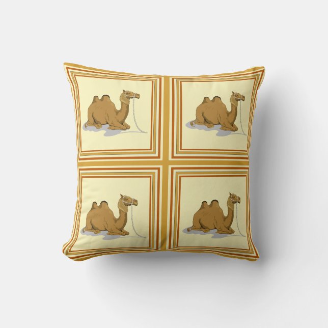 Coussin Carreaux chics de tuile de motif de chameau (Recto)