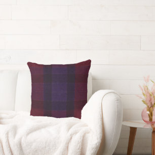 Coussin Carreaux Confortables Bordeaux Marron Violet