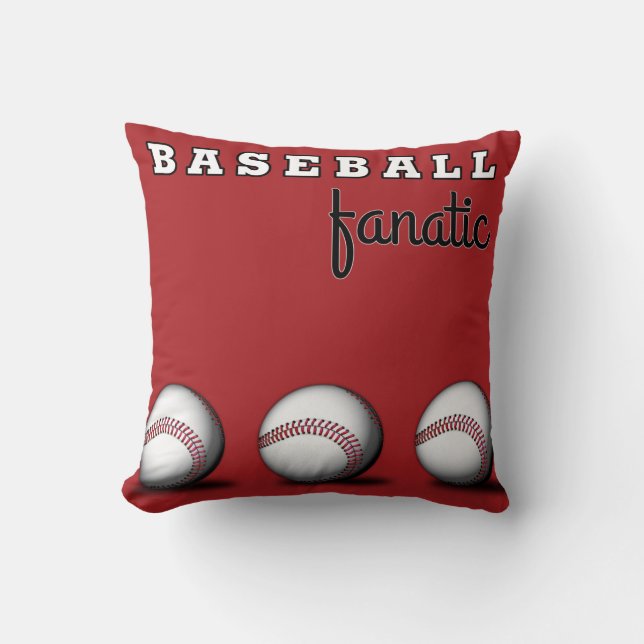 Coussin Carreaux de fanatique de base-ball (Recto)