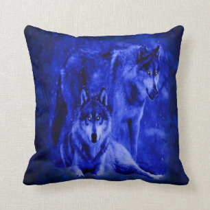Coussin Carreaux de loups d'hiver