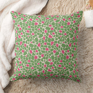 Coussin Carreaux de mosaïque petit motif abstrait vert fra