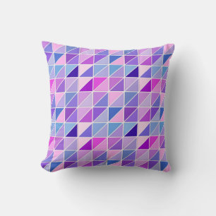 Coussin Carreaux de mosaïque - rose, aqua, bleu et violet