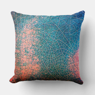 Coussin Carreaux de mosaïque Turquoise bleu rose Abstrait
