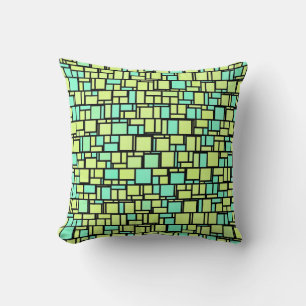 Coussin Carreaux de mosaïque verte