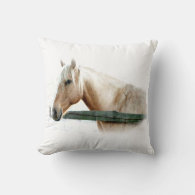 Coussin Carreaux de photographie de cheval (Recto)