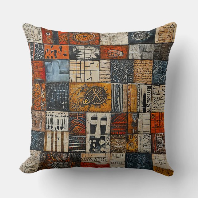 Coussin Carreaux Décoratifs Muraux de Style Égyptien (Recto)