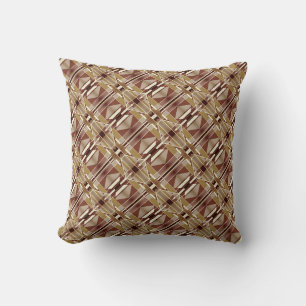 Coussin Carreaux diagonaux Brown en or beige sud-ouest