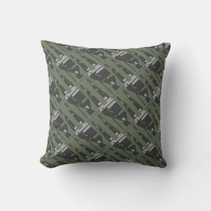 Coussin Carreaux diagonaux gris méditerranéen