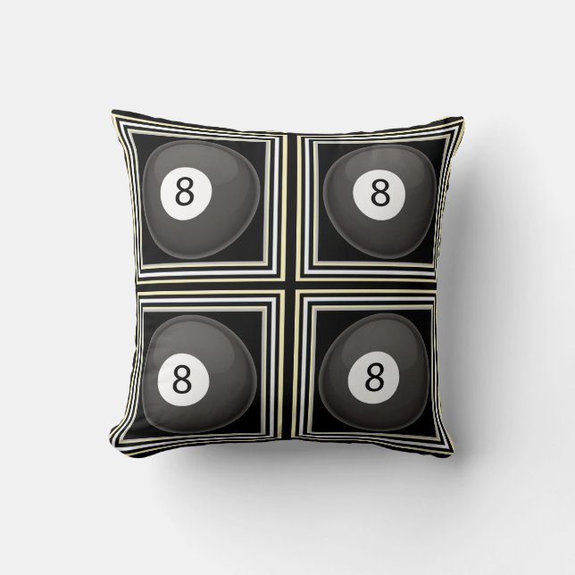 Coussin carreaux du billard 8-Ball (Recto)