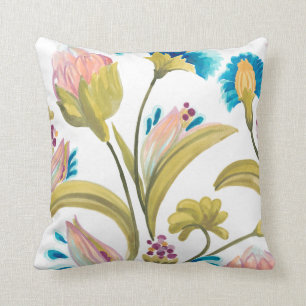 Coussin Carreaux floraux de l'abbaye - Fleurs de printemps