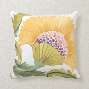 Coussin Carreaux floraux de l'abbaye - Jaune