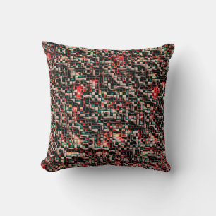 Coussin Carreaux foncés de style brut texturé, carrés en m