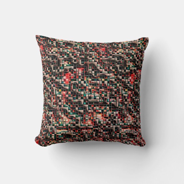 Coussin Carreaux foncés de style brut texturé, carrés en m (Recto)