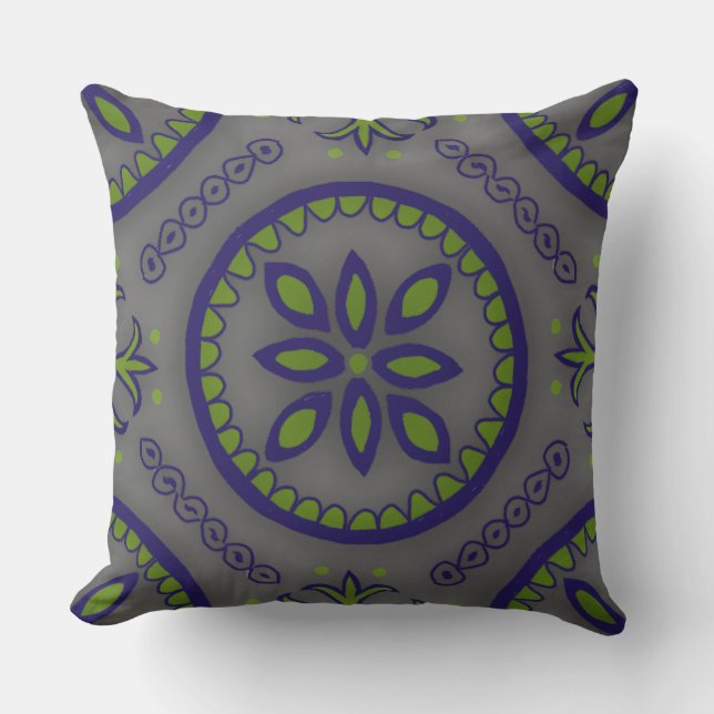 Coussin Carreaux gris Talavera (Recto)