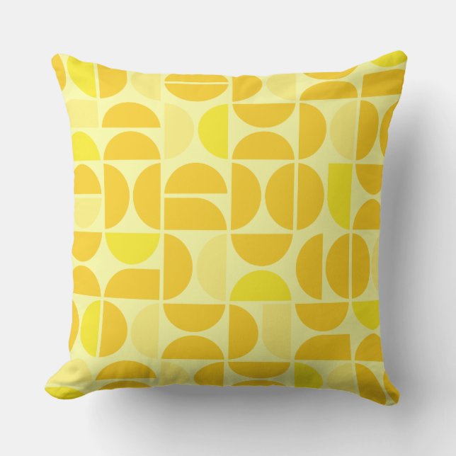 Coussin Carreaux jaunes du milieu du siècle (Recto)