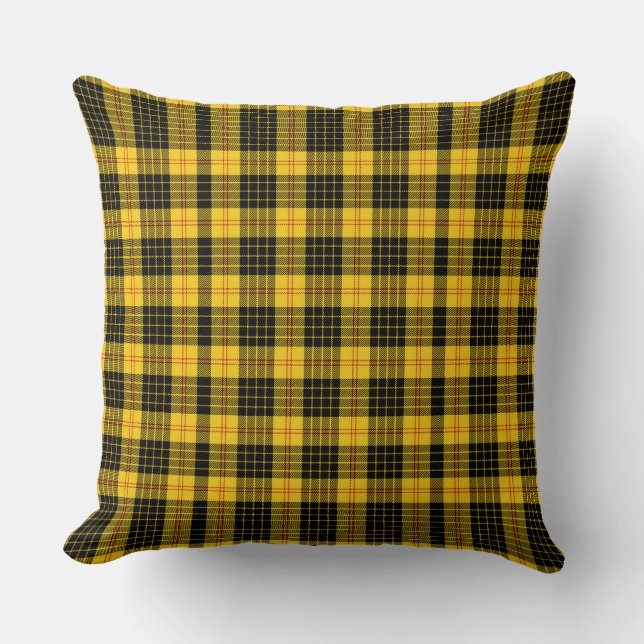 Coussin Carreaux Jaunes et Noirs Classiques (Recto)